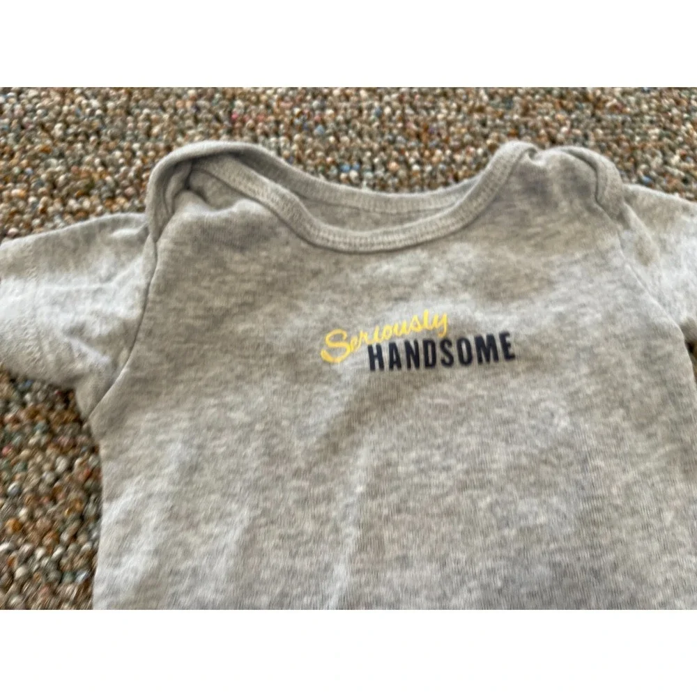 Carter's Boys Gray Seriously Handsome Bodysuit 9M